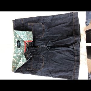 Boden denim skirt with kick pleat!